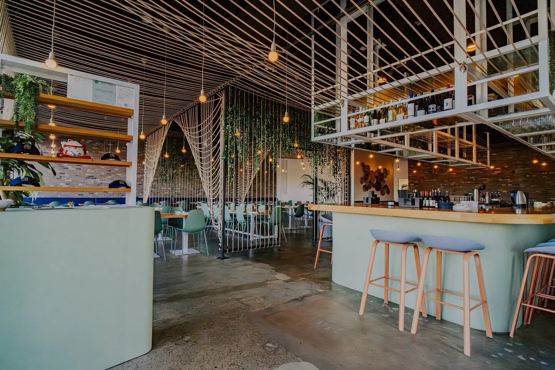 Interior entrance of The Blind Goat modern Vietnamese eatery in Houston, TX